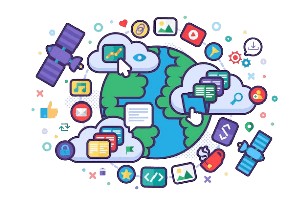 Web development team working on global solutions